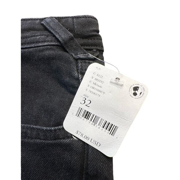 NWT Free People We The Free Evie Mid Rise Slim Straight Jeans Black Size 32 - Picture 5 of 8